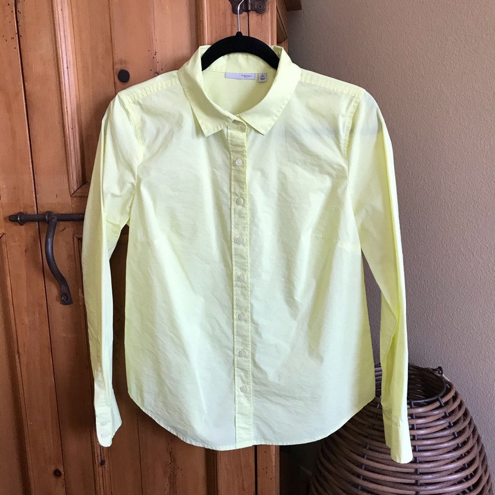 Halogen Gingham Yellow Lime Button Collar Long Sl… - image 6